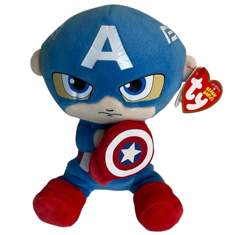 Ty Beanie Baby Captain America 6" Marvel Avengers Plush Soft Toy 2023 New NWT